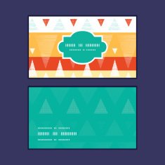 Vector vibrant ikat stripes horizontal frame pattern business cards set