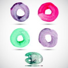 Beautiful watercolor design elements Vector illustration N2