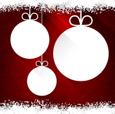 Christmas paper balls on red background N2