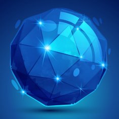 Vector grain technology object multifaceted pixilated model N3