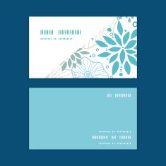 Vector blue and gray plants horizontal corner frame pattern business