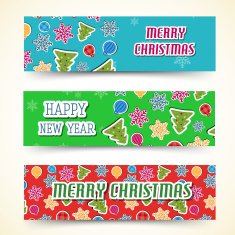 merry christmas and happy new year background cards concepts N26