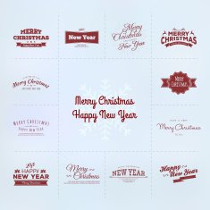 New year and Christmas calligraphy set