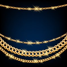 Golden chains on dark blue background N2