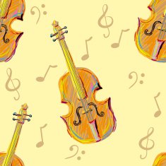 Vector seamless texture of violin music N2