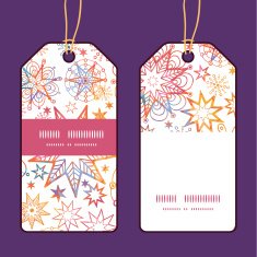 Vector textured christmas stars vertical stripe frame pattern tags set N2