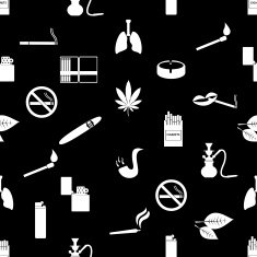 smoking and cigarettes black white seamless pattern eps10