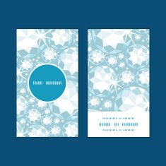 Vector shiny diamonds vertical round frame pattern business cards set N2