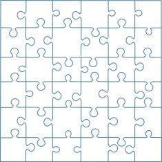 Puzzle template 36 peices vector