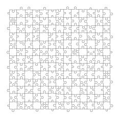 Puzzle template 169 pieces vector