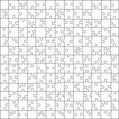 Puzzle template 169 pieces 13x13 vector N2