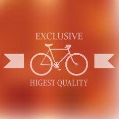 Hipster blur retro vintage label background with bicycle
