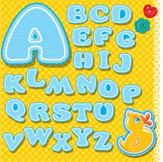 Chidish alphabet - letters are made of lace and ribbons N2