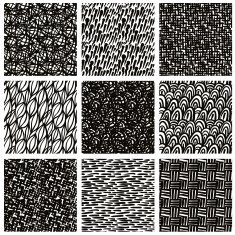 Hand drawn black seamless patterns set free image download