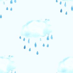 Seamless pattern with watercolor cloud