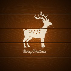 deer on wooden background N2