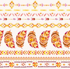 Watercolor seamless ethnic indian pattern N2