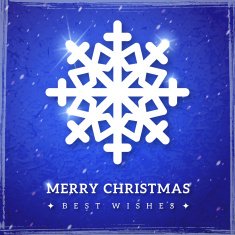 Snowflake icon on textured blue background Vector illustration