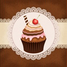 Vintage background with cupcake N2