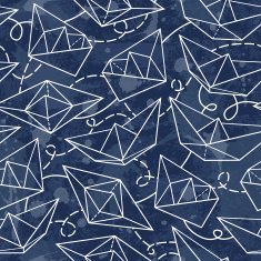 Vector pattern with paper ships N4