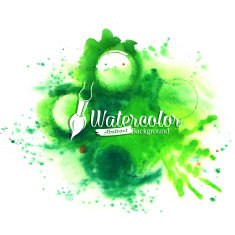 Abstract Green Watercolor Background N5