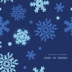 Vector glitter snowflakes dark frame corner pattern background N2