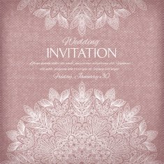 Ornamental invitation silver and pastel colors