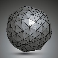 Metallic 3d grungy abstract object spherical