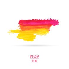 Watercolor spot with a gradient from pink to yellow Vector
