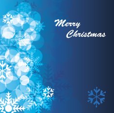 Abstract Blue Christmas Card Design N2