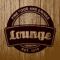 Vintage Lounge Label on Aged Wood N2