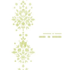 Green textile damask flower vertical frame seamless pattern background N2
