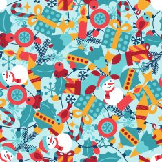 Merry Christmas and Happy New Year seamless pattern N15