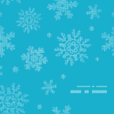 Blue lace snowflakes textile frame corner pattern background