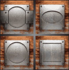 Vector metal and wood background set N23