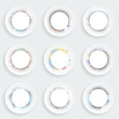 set of colorful dot sign plate pattern for design N6
