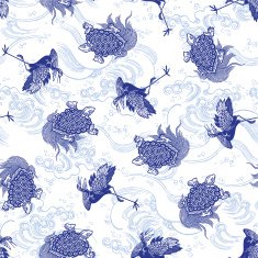 pattern of crane and tortoise N5
