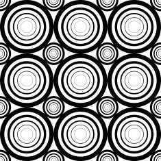 Seamless geometric black and white stripes background circles N2