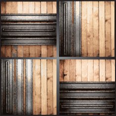Vector wood and metal background set N13