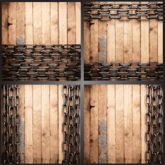 Vector wood and metal background set N14