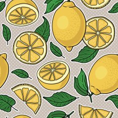 Seamless pattern with yellow lemons N13