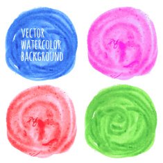 Circle watercolor design elements Vector illustration