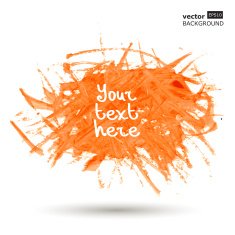Orange watercolor splatter vector background