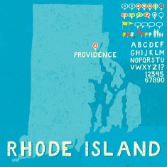 Map of Rhode Island with icons N2