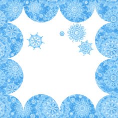 Concept winter frame with snowballs and snowflakes N5