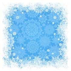 Concept winter frame with snowflakes