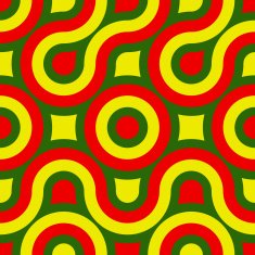 Seamless 1970's inspired design on textured paper