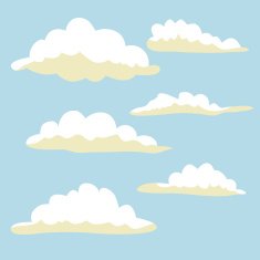 Cartoon clouds Illustration on blue background N2