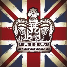 Square variant of the Union Jack with a Royal crown N2