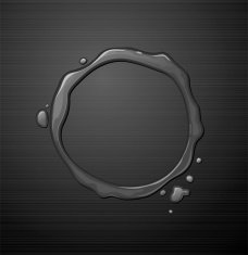 Vector water round frame on dark metal texture background